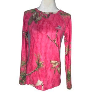 Mossy Oak Women's Long Sleeve Pink Pullover Top Size Small (4-6)